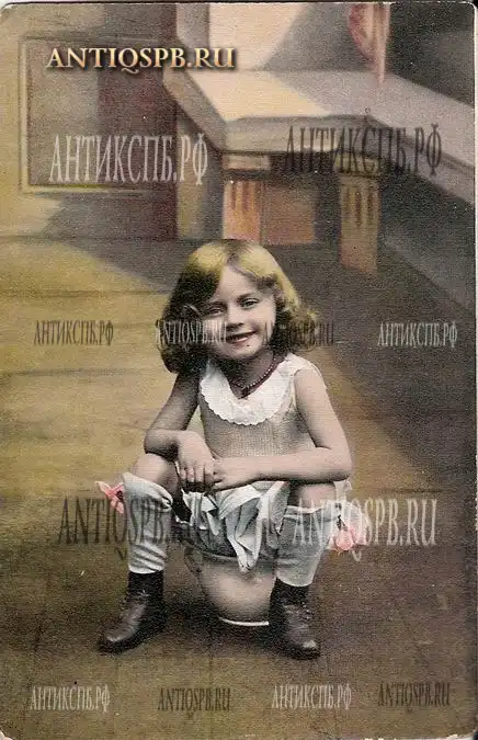 Открытка старинная " Пора ко сну". Россия. Нач. ХХ века.